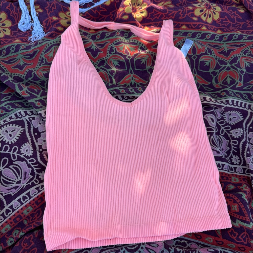 Urban Outfitters Light Pink Ribbed Tank Top